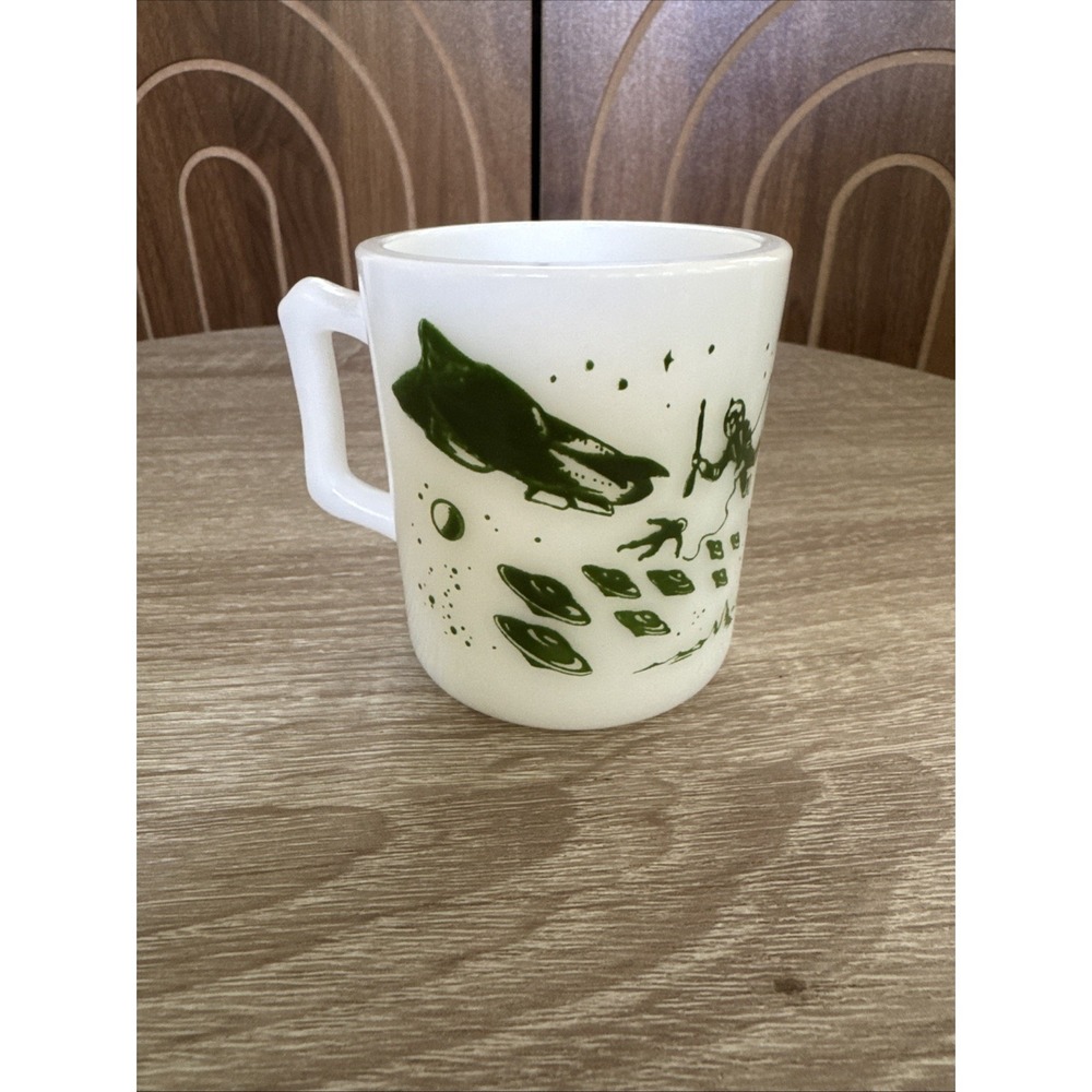 VTG 1950s Hazel Atlas BUCK ROGERS Kiddie Ware Platonite Sci-Fi Outer Space Mug